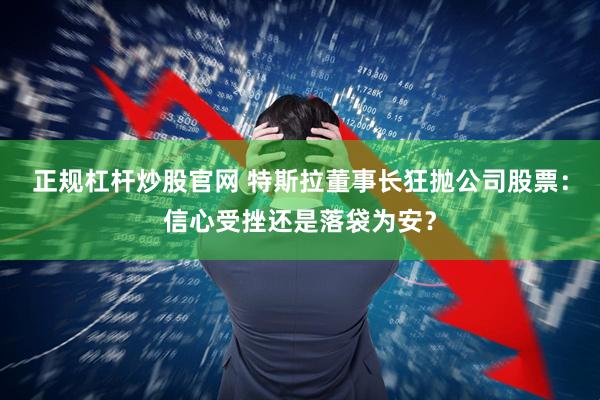 正规杠杆炒股官网 特斯拉董事长狂抛公司股票：信心受挫还是落袋为安？